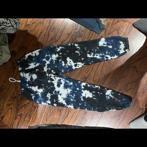 Blue White And Black Tie Dye Sweatpants